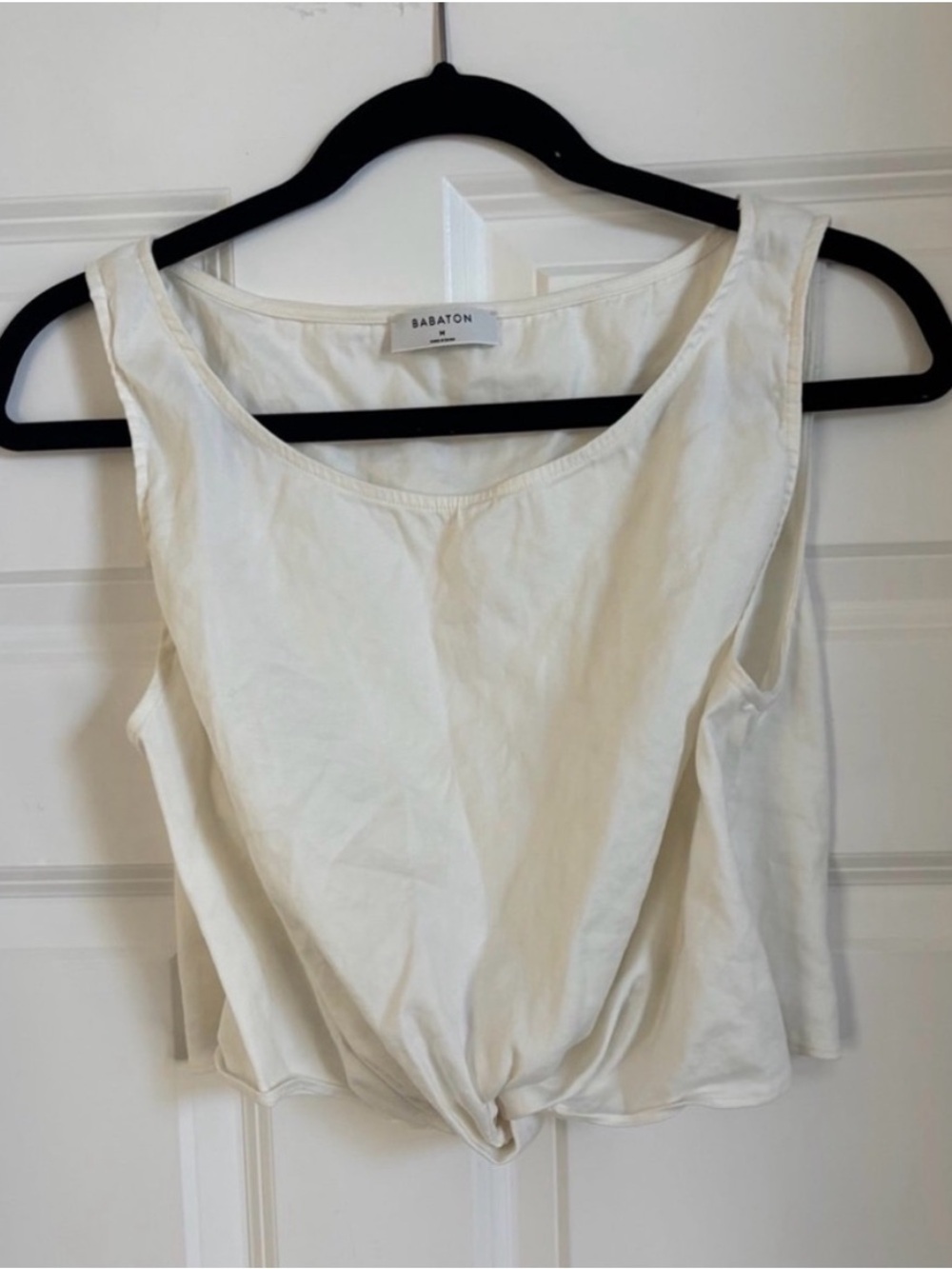 Elegant Aritzia White Linen Vacation Top